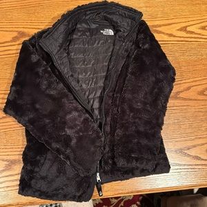 Girls reversible north face black jacket